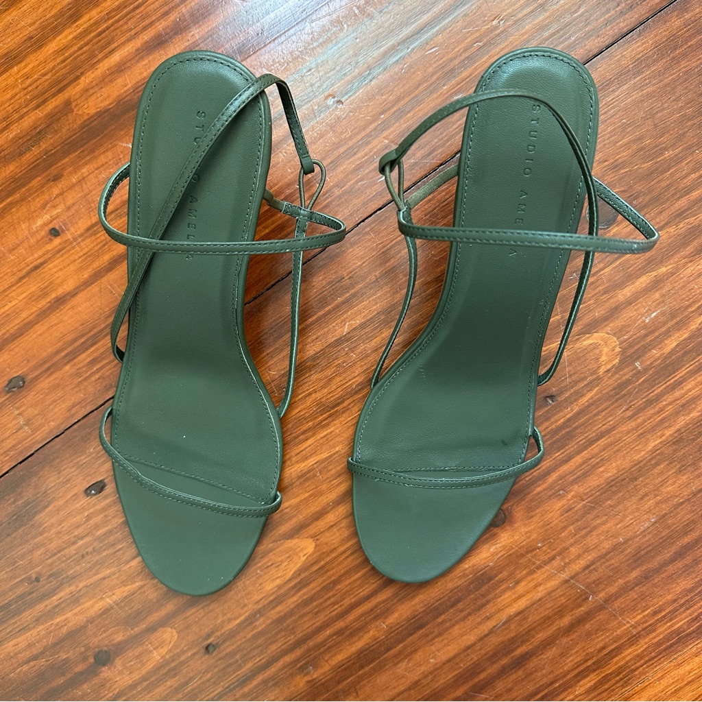 Studio Amelia Green Mid-Heel Straps Sandal — image 3 of 6